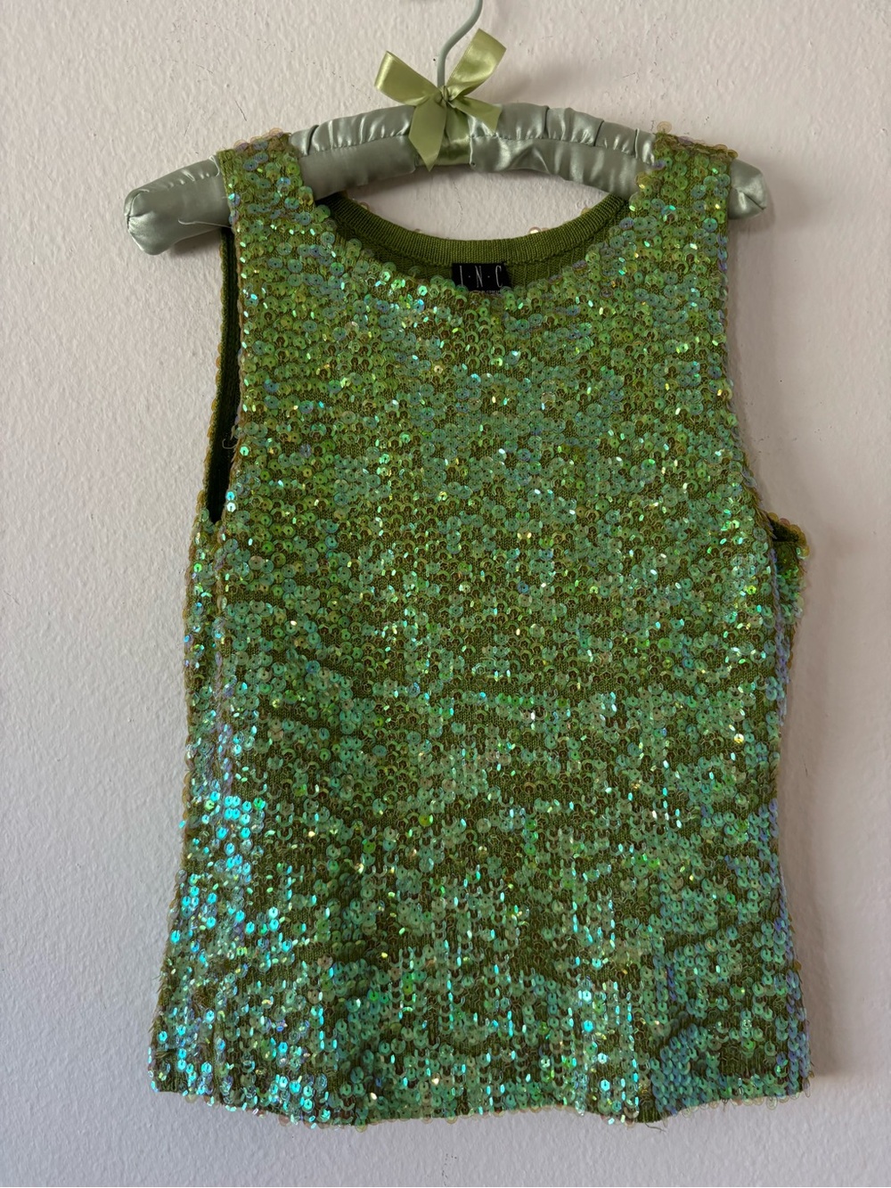 Vintage Tinker Bell INC Sequence Festival full length blouse